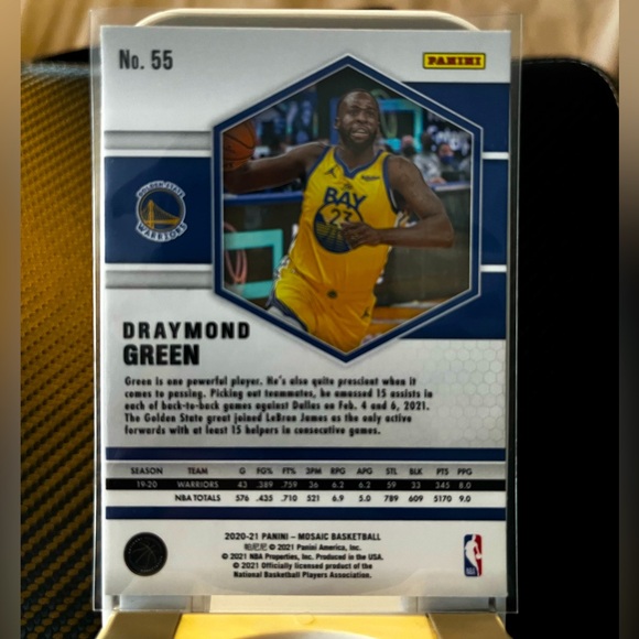 Draymond Green 2020-21 Panini Mosaic NBA Trading Card #55 GOLDEN STATE WARRIORS - Picture 2 of 3